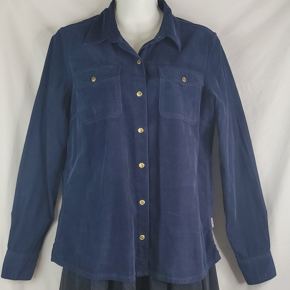 Patagonia Tops - Patagonia long sleeve button down blue shirt sz 4